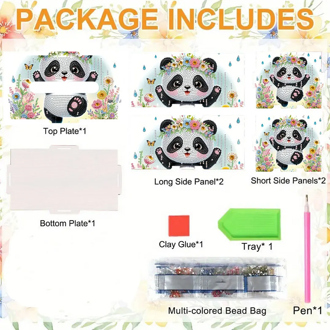 Panda DIY Diamond Art Paper Towel Holder for Home and Office Decoration