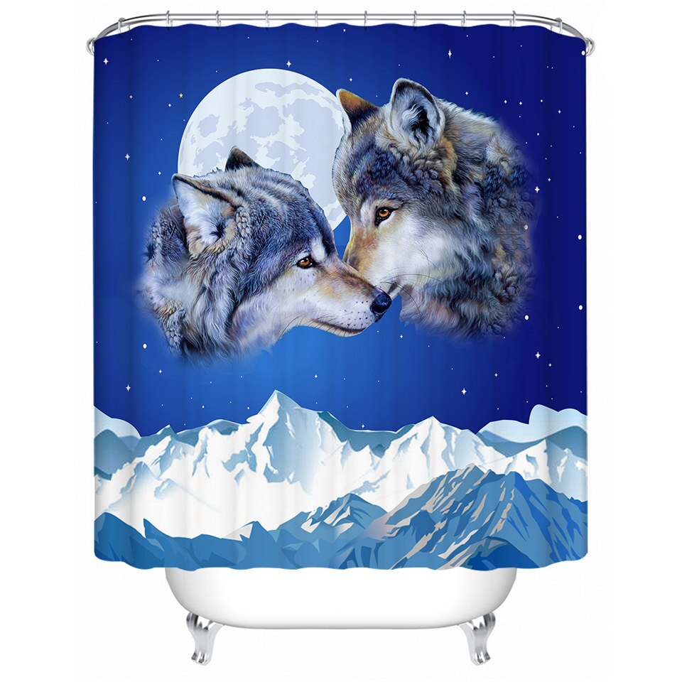 

Wolf Couple - Print Shower Curtain, 180*180cm, 501 Original