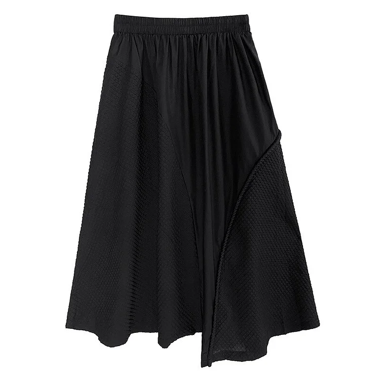 Fashion Solid Color Asymmetrical Three-dimensional Embossing Irregular Hem Skirt