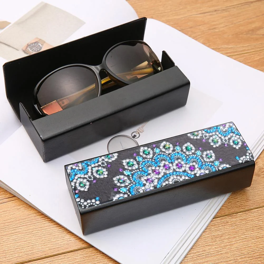 DIY Diamond Painting Eye Glasses Case Travel Leather Sunglasses Storage Box