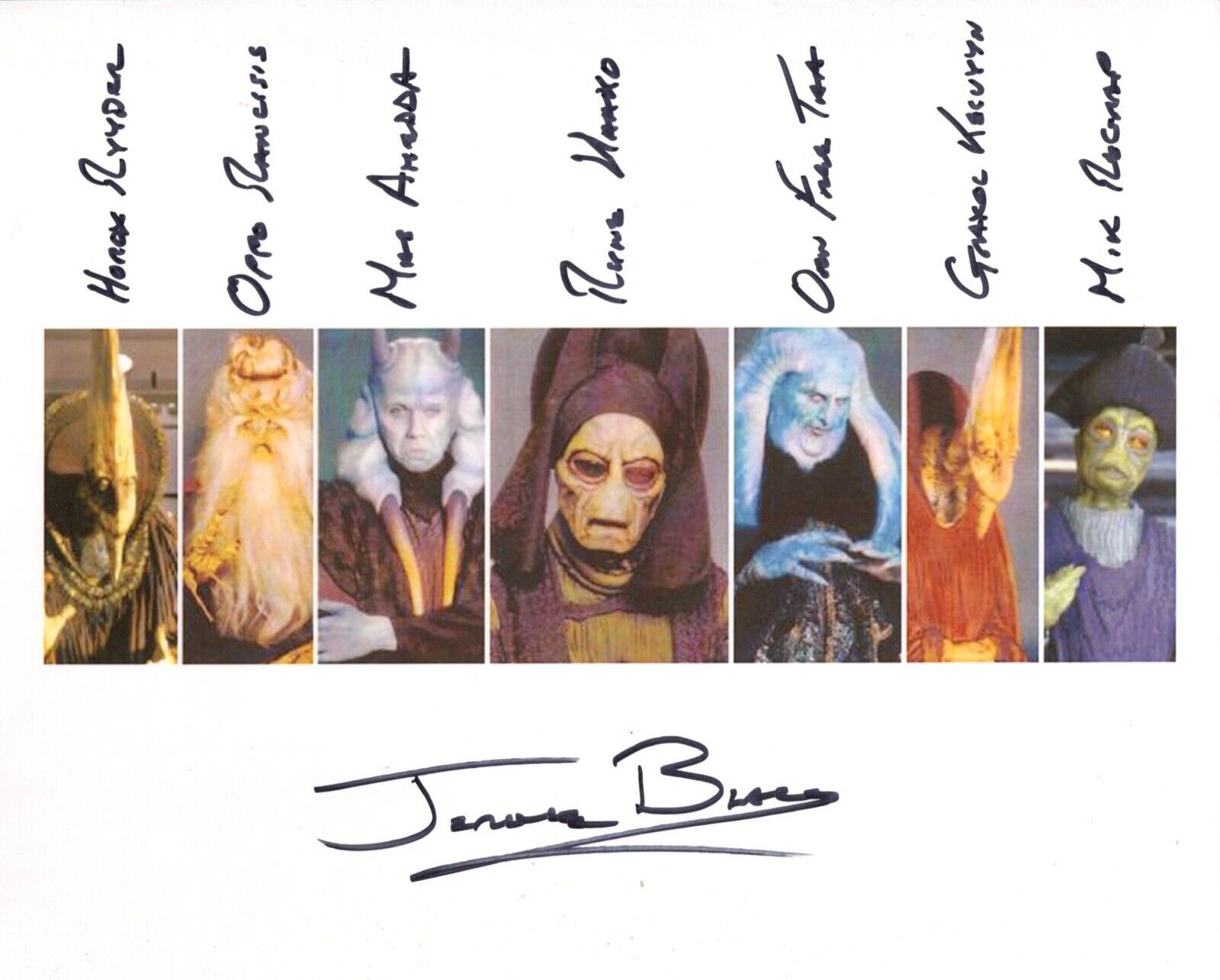 Star Wars Photo Poster painting signed by Jerome Blake as all 7 characters - UACC DEALER + PROOF