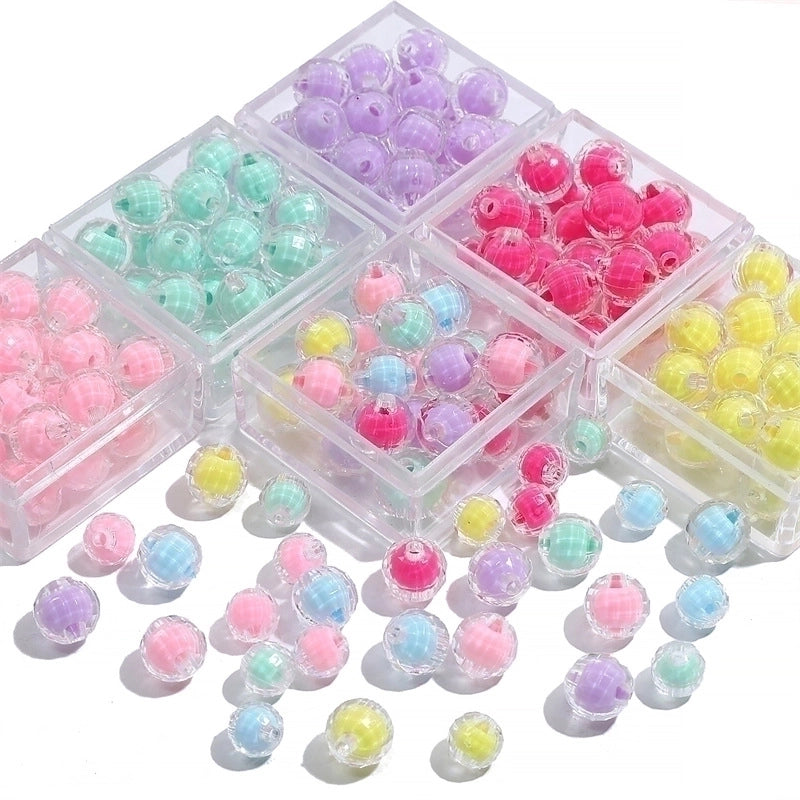 1 Set Diameter 10mm Diameter 8mm Hole 2~2.9mm Arylic Round Beads