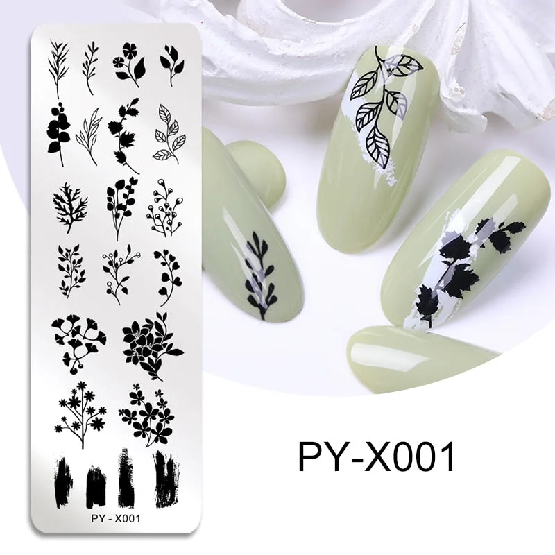 PICT YOU Nail Stamping Plate Flower Leaf Geometry Stamp Template Nail Image Plate Stencil DIY Printing Stainless Steel Tools