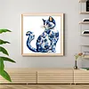 Blue Porcelain Cat - 11CT Stamped Cross Stitch 40*40cm tapestrymarket