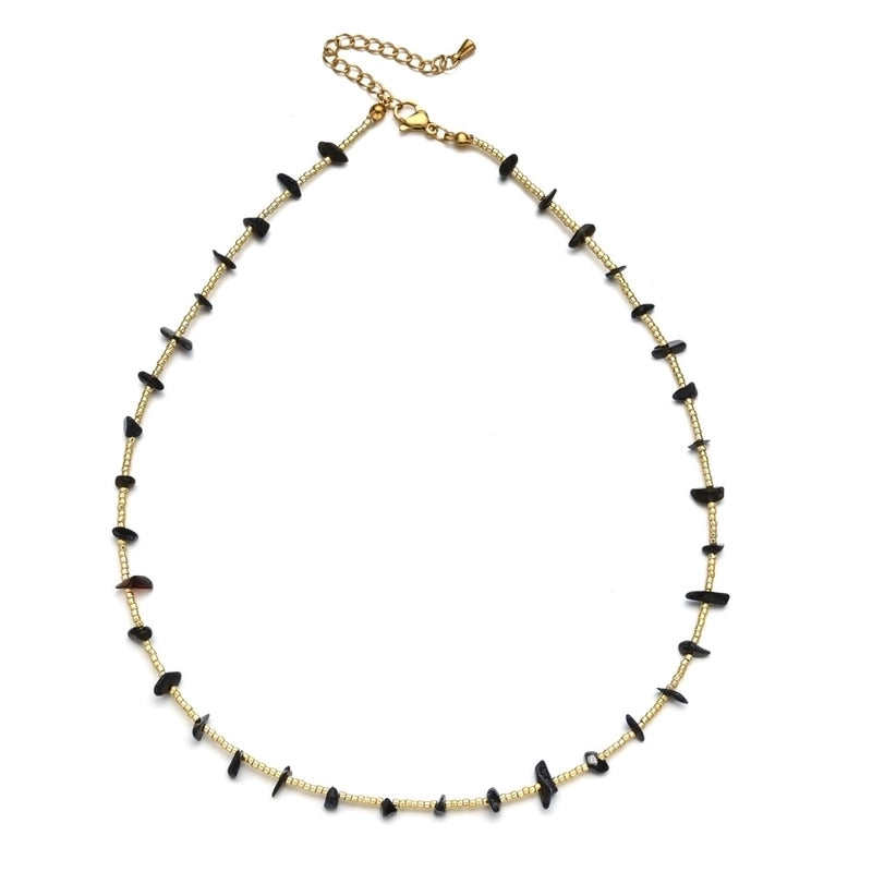 Stone Copper Geometric Necklace