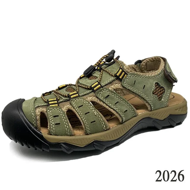 Summer Men's Sandals Genuine Leather Business Casual Shoes Men's Breathable Design Outdoor Beach Sandals Roman Water Sneakers