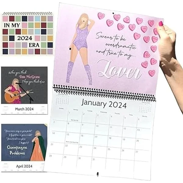 Calendar 2024, Swift Music Posters Album Cover Poster Calendar Wall Art Calendar for Fans Gift Music Lover Wall Calendar