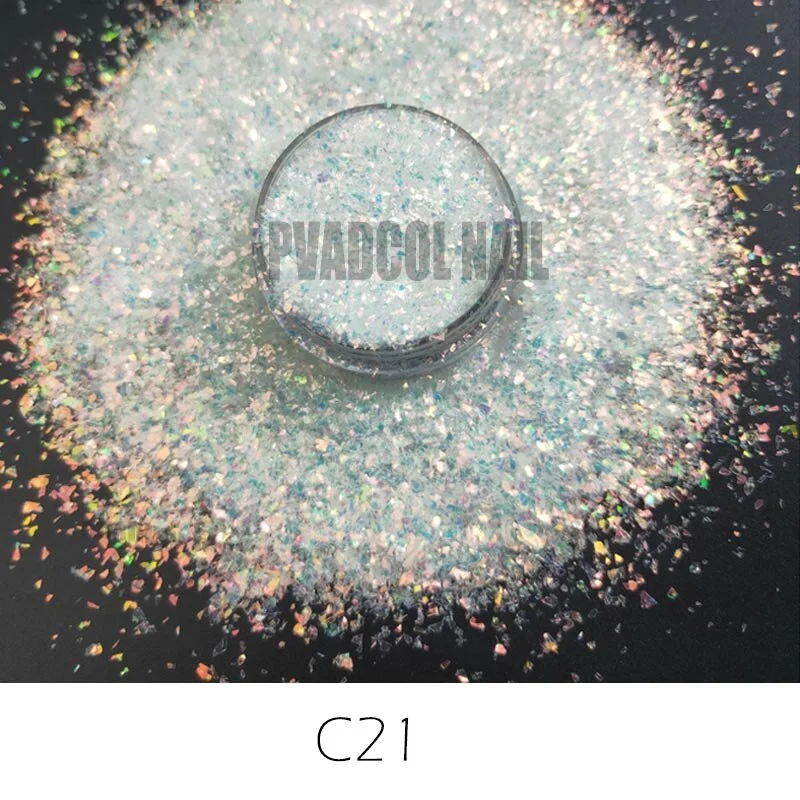 1box Holographic Nail Glitter Sequins Decoration Iridescent Irregular Pailliette Pigment 3D Flakes Powder for Nail Gel Manicure-Nail Inspo