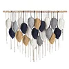 (Finished Product)Bohemian Handmade Leaf Wall Art No Drilling Handmade Craft Macrame Wall Decor Handmade Woven Leaf Tapestry for Apartment Living Room Bedroom Nursery Backdrop