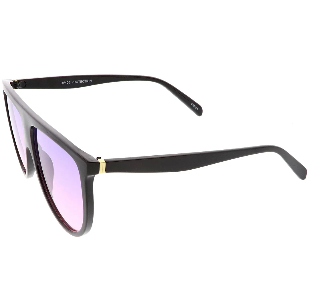 Oversize Flat Top Aviator glasses  Gradient Teardrop Flat Lens 60mm