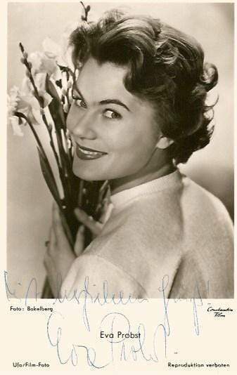 Eva Probst GERMAN ACTRESS FIFTIES autograph, signed vintage Photo Poster painting