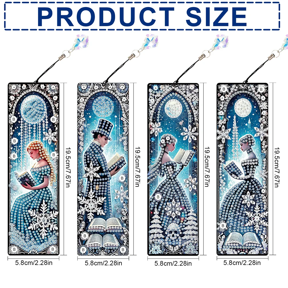 Christmas House A5 Size Diamond Painting Notebook Set with 4Pcs Bookmark Gift