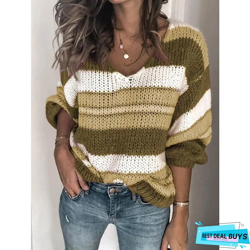 Color-Block Long Sleeve Sweater