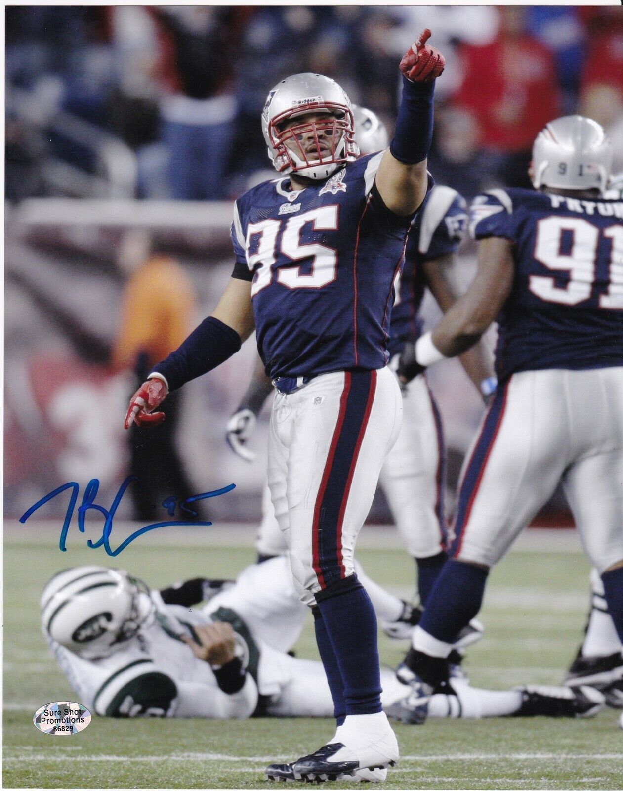 TULLY BANTA-CAIN NEW ENGLAND PATRIOTS ACTION SIGNED 8x10