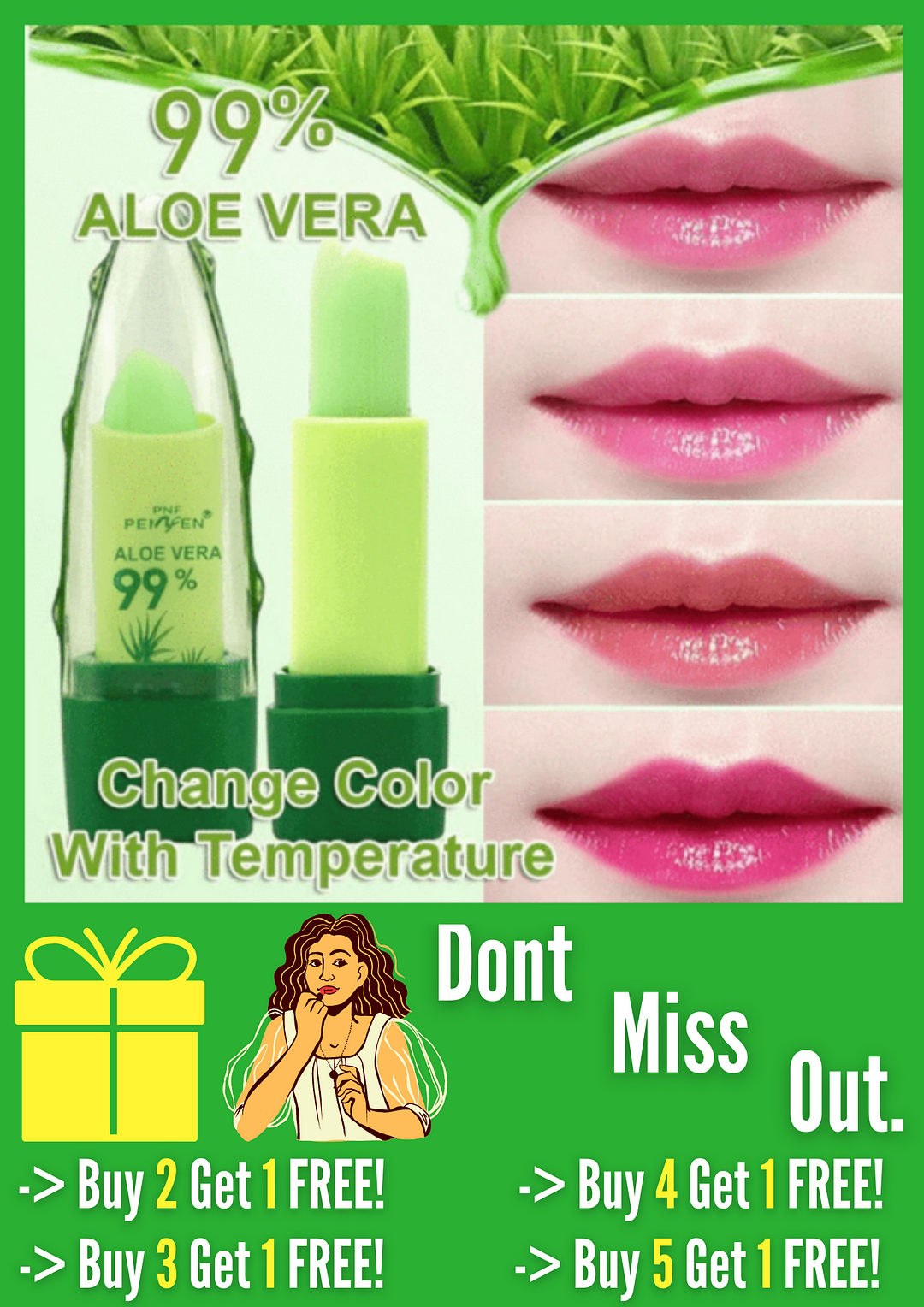 Color Changing Aloe Vera Lipstick.