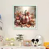 Red And White Checkered Pumpkin-11CT Stamped Cross Stitch 40*40cm/15.75*15.75in tapestrymarket