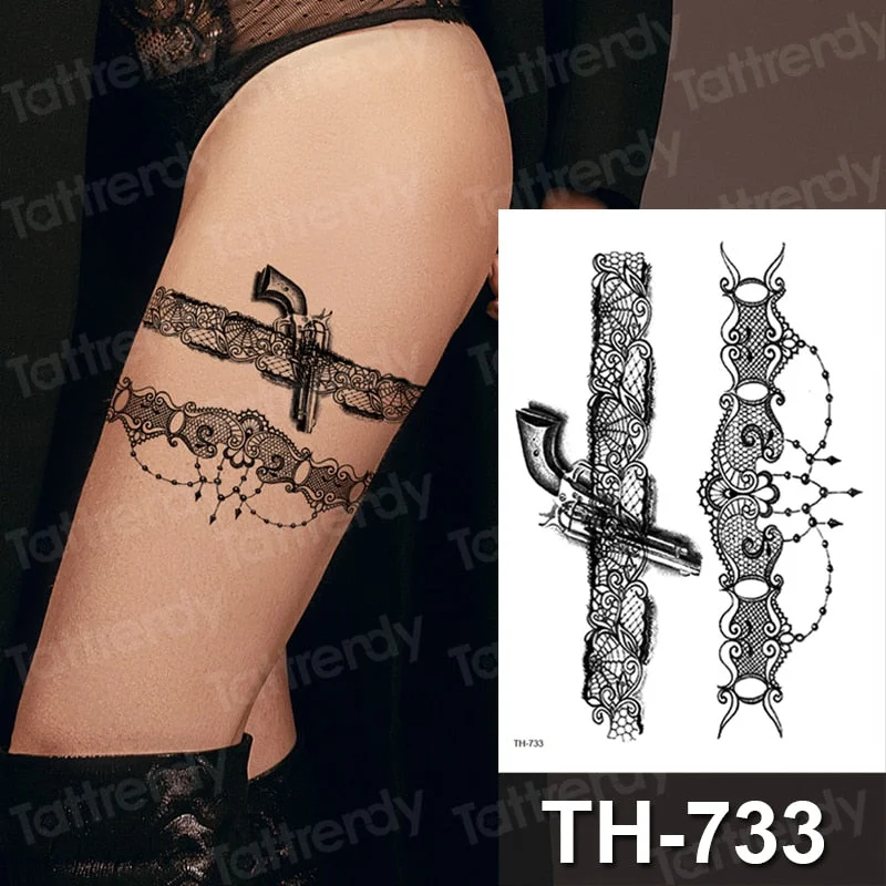 stockings tattoo henna lace girls tatoo legs fake waterproof sexy tattoo sticker for women jewelry stickers water proof sticker