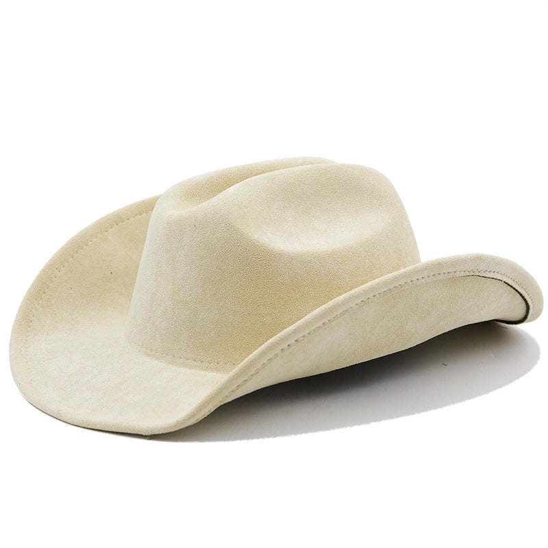 Warped Top Hat Tibetan Top Hat Western Cowboy Hat Sun Hat Men’s And Women’s Suede Hat Knight Hat JAZZ Hat