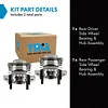 TRQ Rear Wheel Hub Bearings Assembly Set Compatible with 2012-2017 Hyundai Accent Kia Rio
