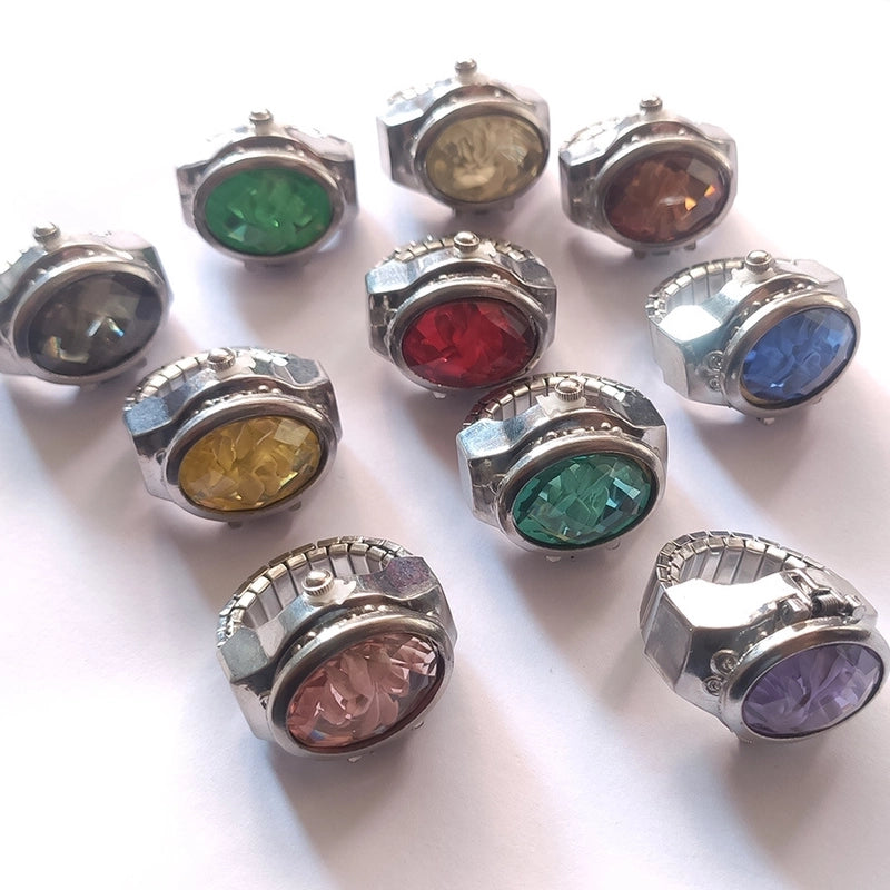 Retro Solid Color Quartz Watch Rings Women’s Watches