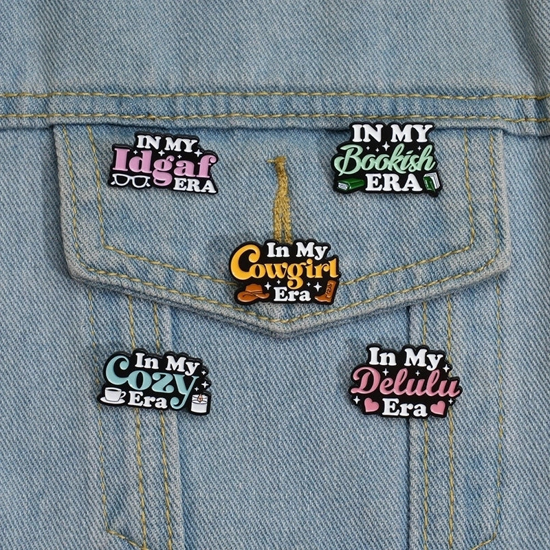 Cartoon Style Letter Alloy Stamping Stoving Varnish Plating Women’s Brooches