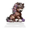 (US Only)2D Flat Print Flower Pony DIY Diamond Painting Desktop Decorations for Adults