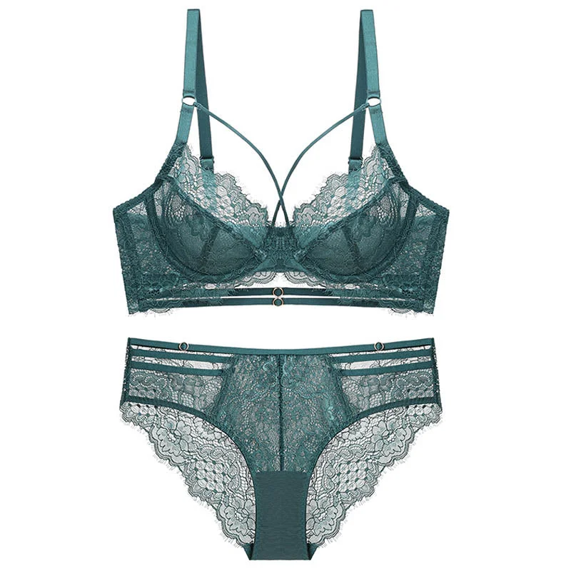 CINOON Classic Bandage Bra Set Lingerie Push Up Brassiere Lace Plus Size Underwear Set Sexy Ultra-thin Cup For Women underwear
