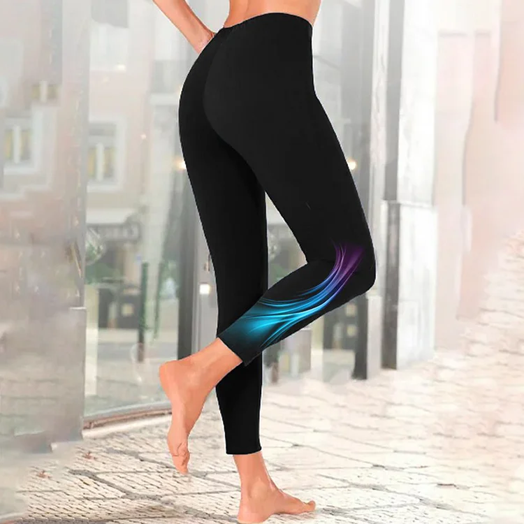 Slim Abstract Print Sports Leggings