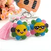 Bead Embroidery - 2Pcs Sunflower Bead Cross Stitch Keychain Kit