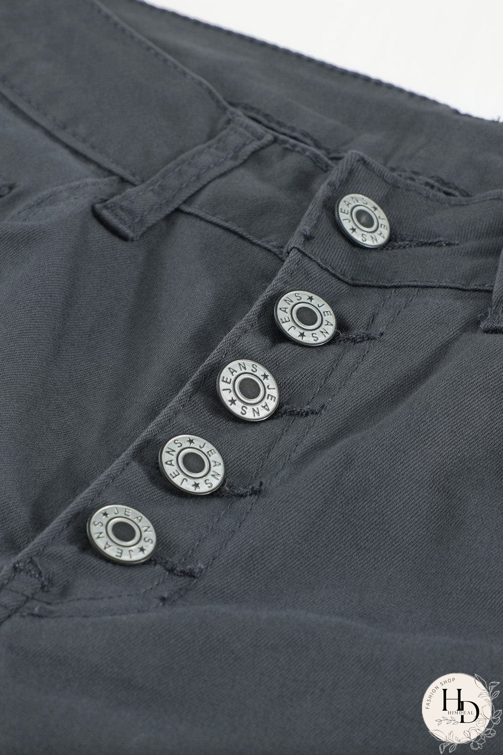 Elastic Loose Wide Leg Button Pants