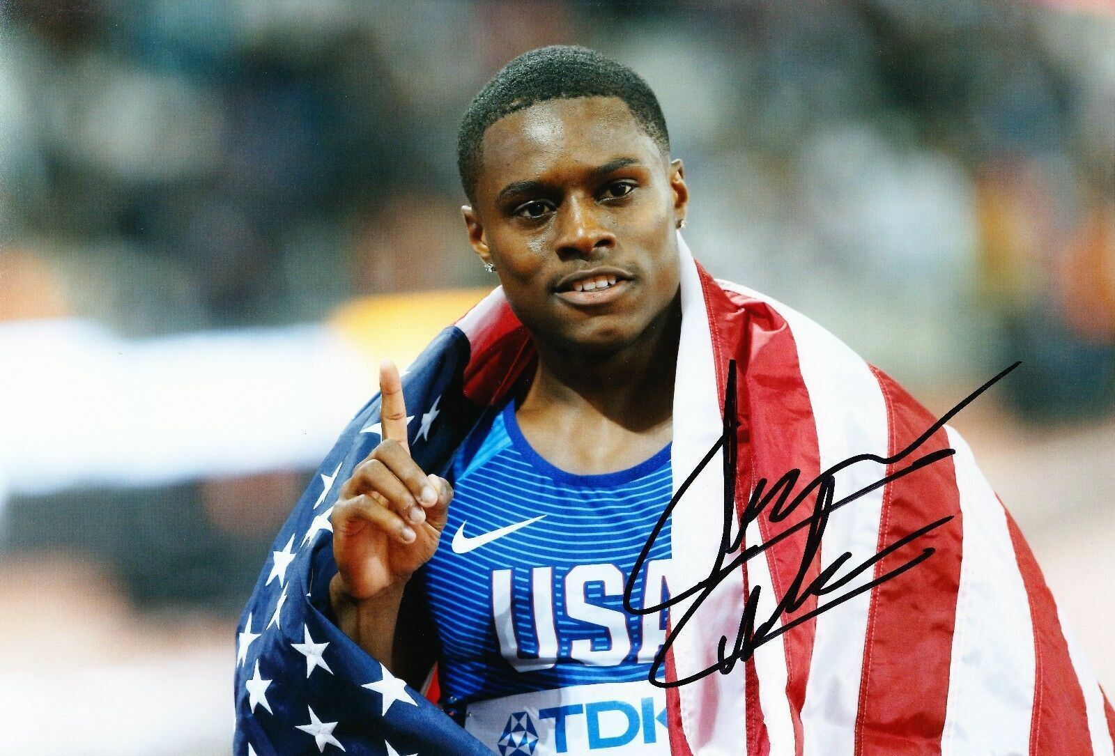 Christian Coleman Signed 12X8 Photo Poster painting American Athlete AFTAL COA (A3)