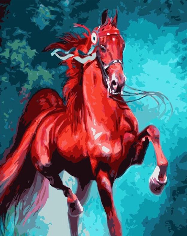 

Red Jumping Horse – Paint By Numbers - 40*50CM, 501 Original