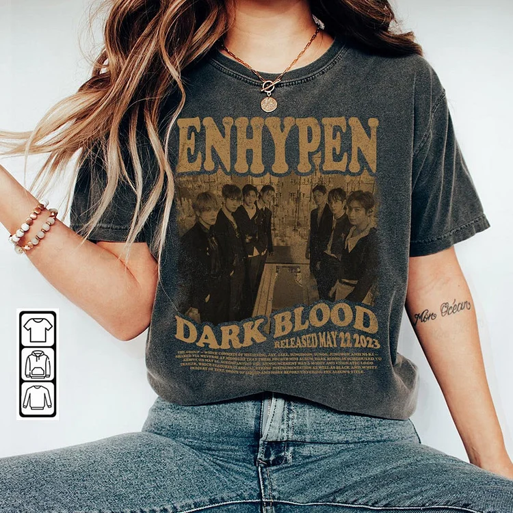 ENHYPEN Album DARK BLOOD Vintage Wash T-shirt