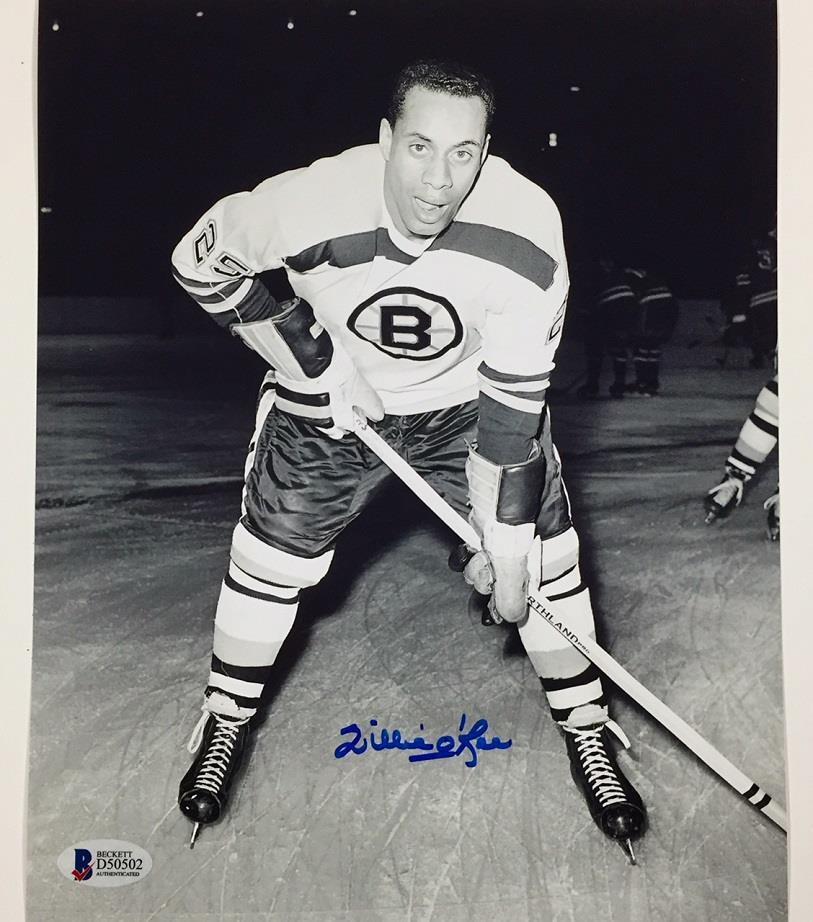 WILLIE O'REE Autograph BOSTON BRUINS Signed 8x10 Photo Poster painting #2 w/ Beckett BAS COA