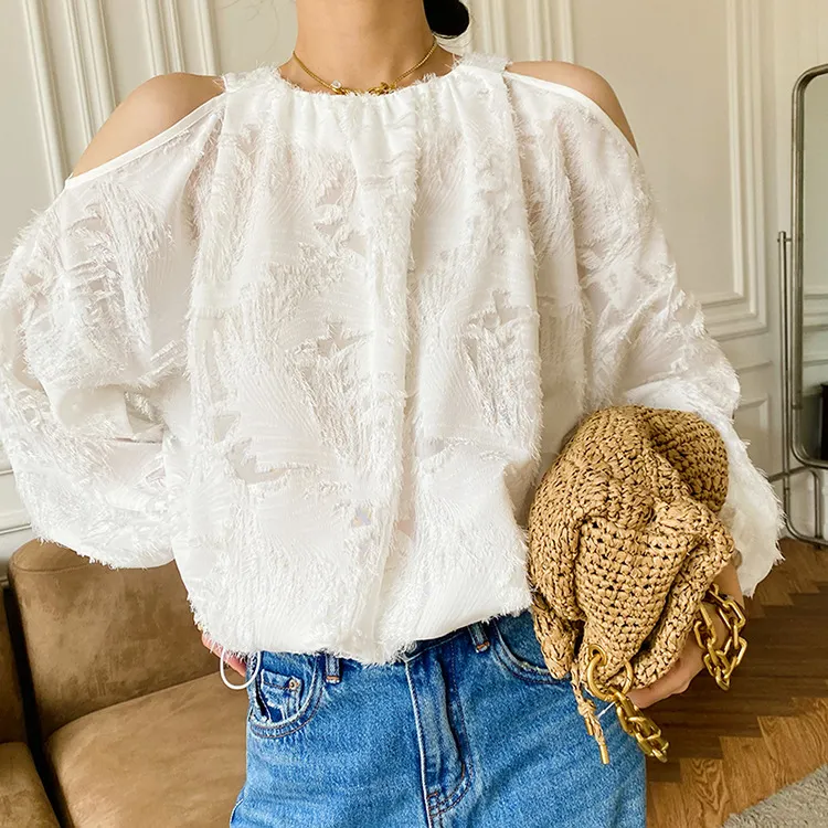 Uveng Uveng New Women's Clothing Lady Wind Shirt Women's Cheaque Chiffic Shirt French Long Sleeve Design Sense