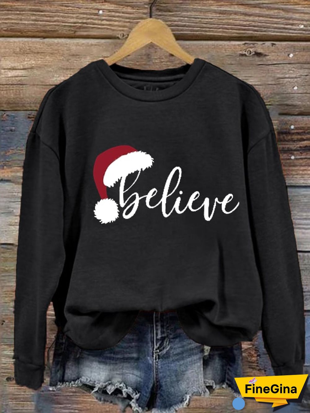 Women's Merry Christmas Christmas Believe Printed Sweatshirt