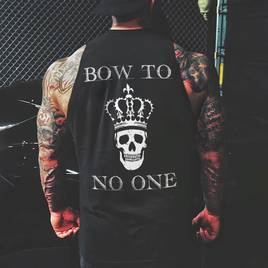 Livereid Bow To No One Skull Print Men's Vest - Livereid