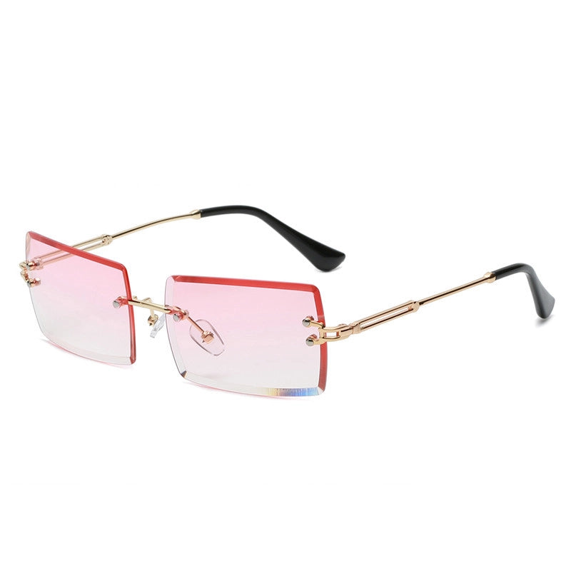 Sweet Color Block Ac Square Pearl Frameless Women’s Sunglasses
