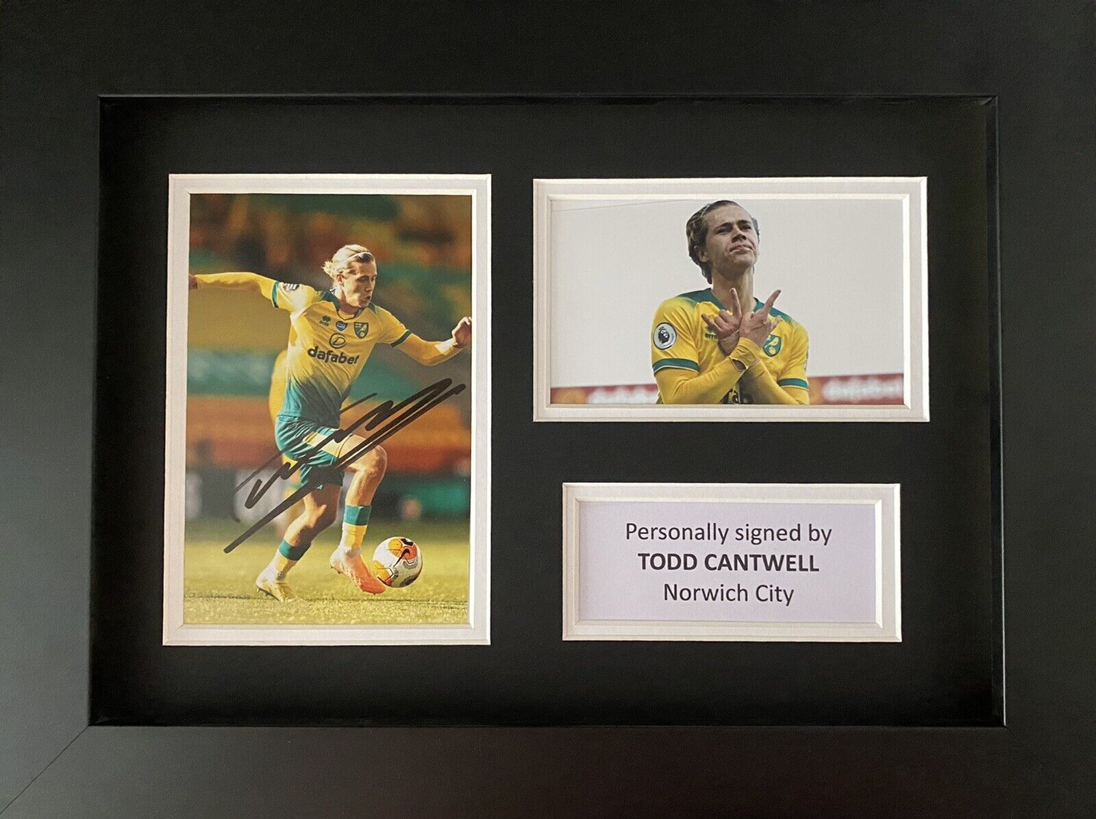 Todd Cantwell Hand Signed Norwich City Photo Poster painting In A4 Frame Display