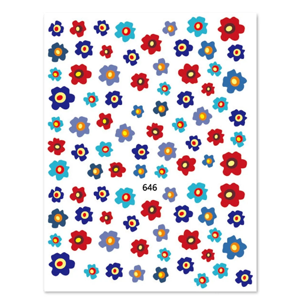 Beautizon Cute Image Flowers Leaves Cactus Nail Sticker 3D Engraved Nail Art Decorations Nail Decals Design