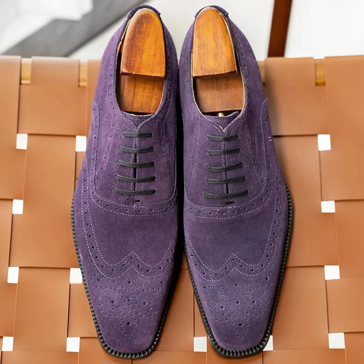 Men's Genuine Leather Suede Business Dress Shoes
