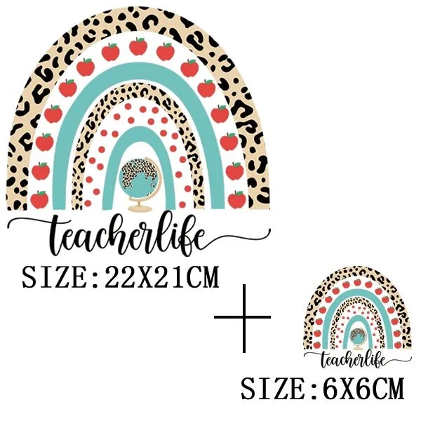 Beautiful Teachers Stickers DIY Washable Iron On Transfer For Clothing Unique Design Thermoadhesivos Patches On Clothes Applique