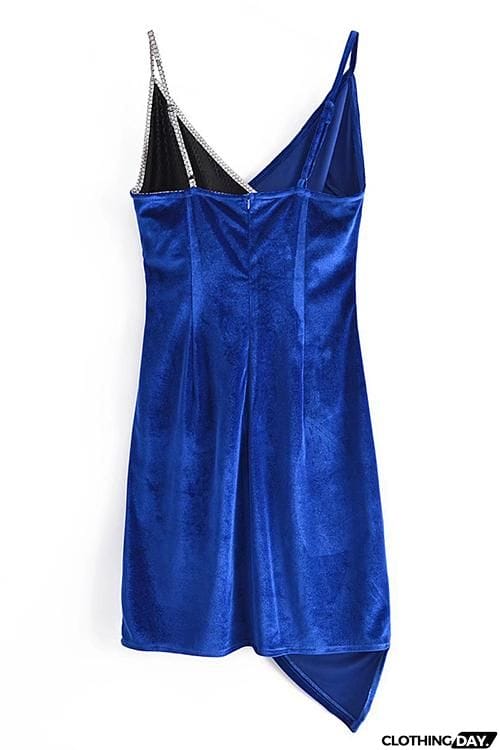 Sequin Velvet Patchwork Slit Bodycon Dresses