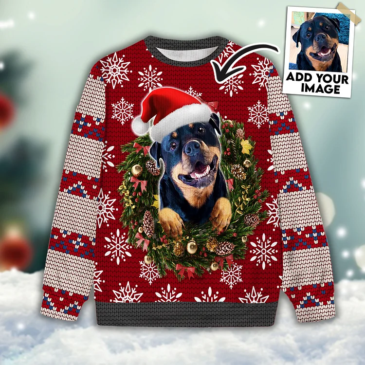 Custom Pet Unisex Sweater All Over Print Funny Laurel Wreath Berry Color