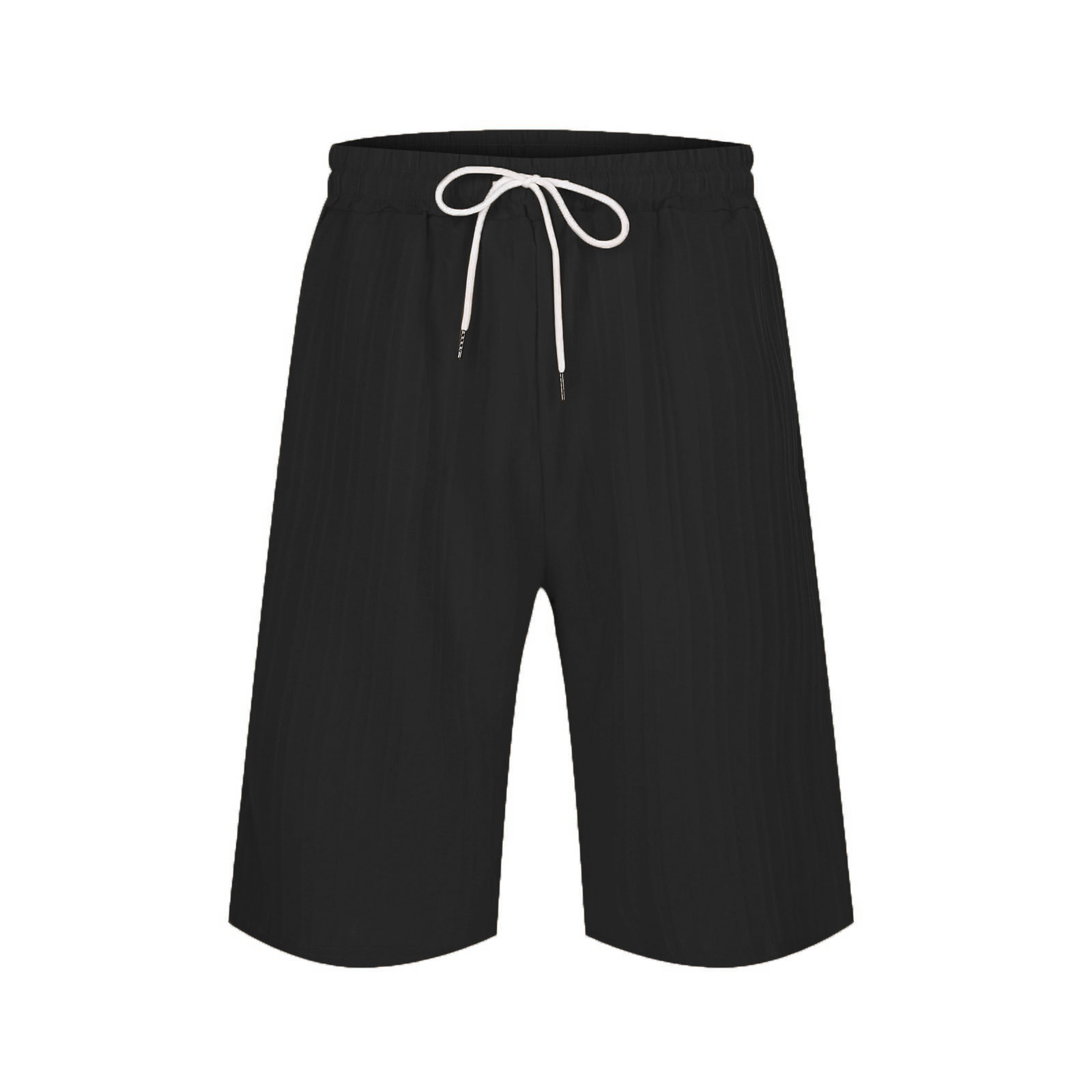 Bonushim Men Summer Casual Beach Shorts Fashion Stripe Loose Short Pants Drawstring Elastic Waist Athletic Shorts with Pockets