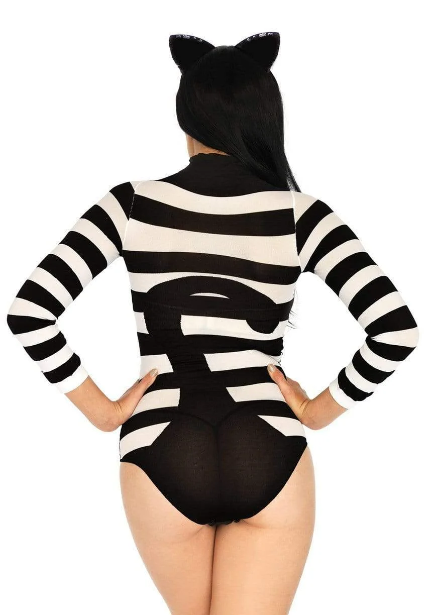 Striped Cat Costume Bodysuit