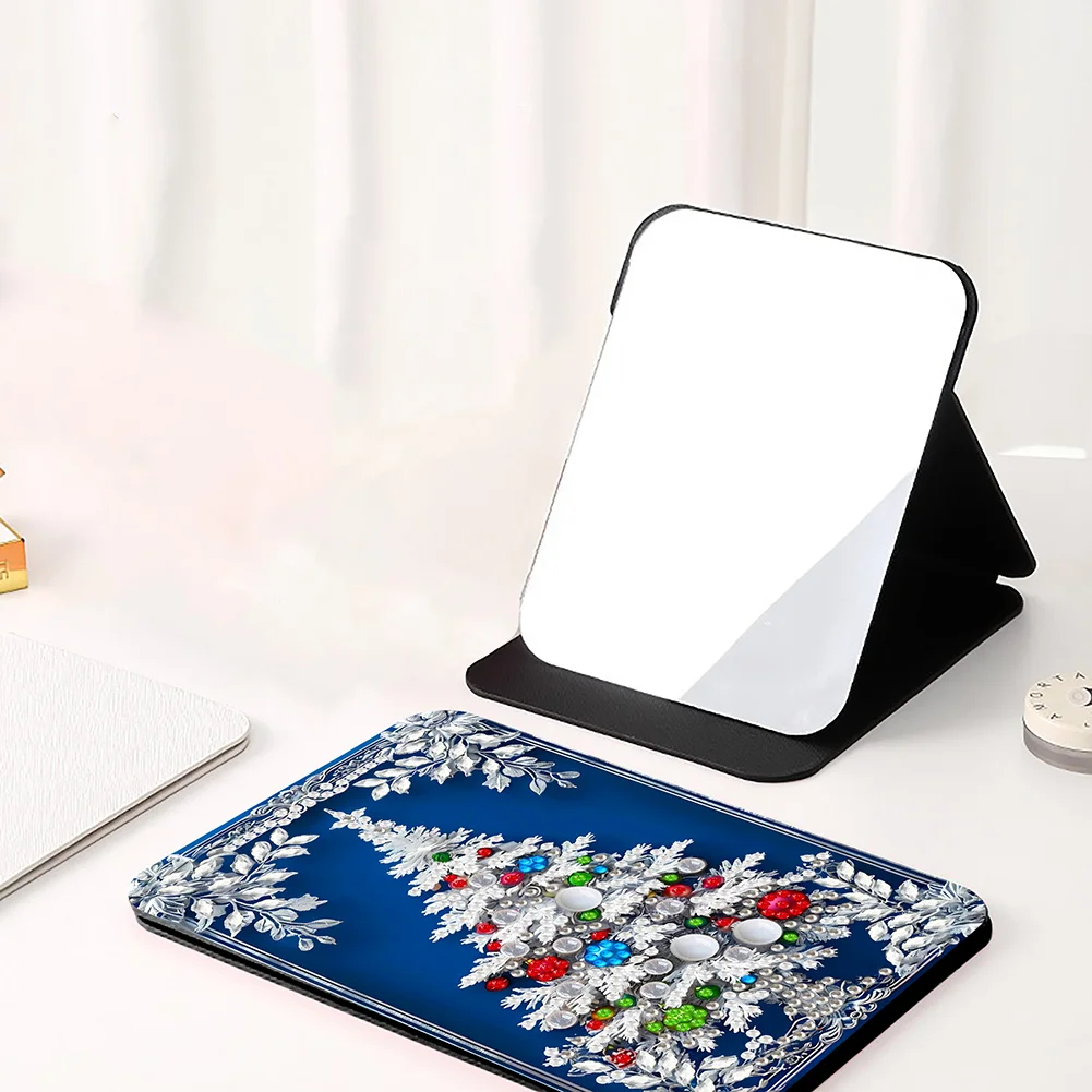 DIY Diamond Art Shiny Crystal Mirror Lightweight Standing Mirror(Christmas Tree)