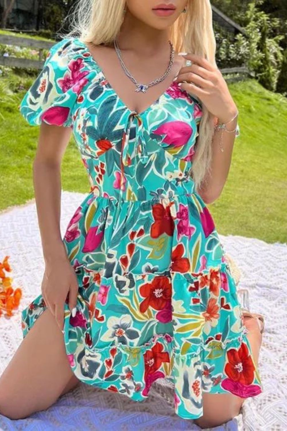 Summer Women's Fashion Loose Party Print Mini Dress