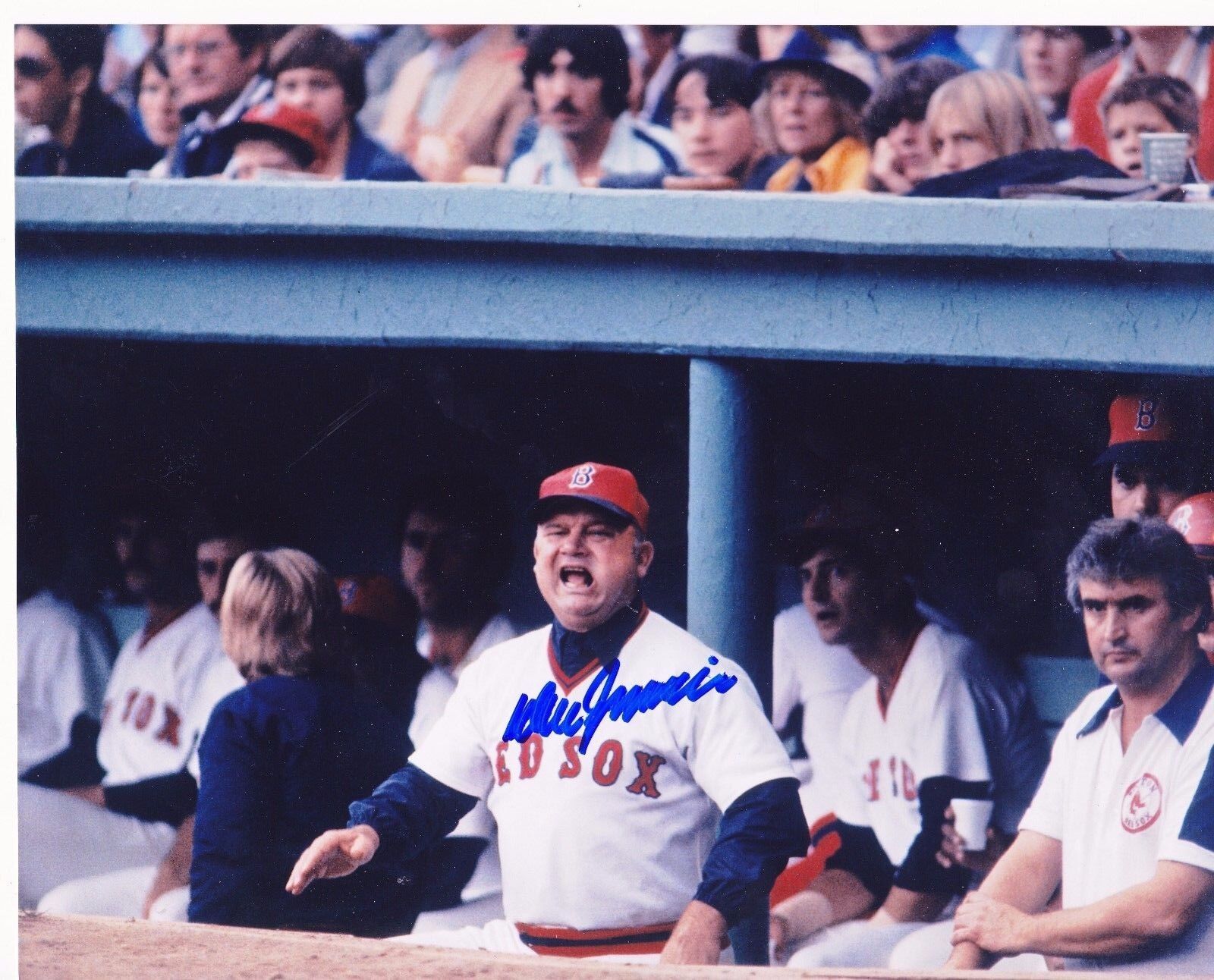 DON ZIMMER BOSTON RED SOX ACTION SIGNED 8x10