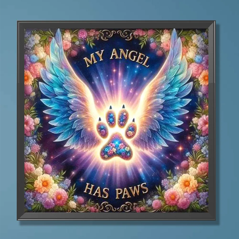 Diamond Painting - Full Round Drill - Paws Angel(Canvas|30*30cm)